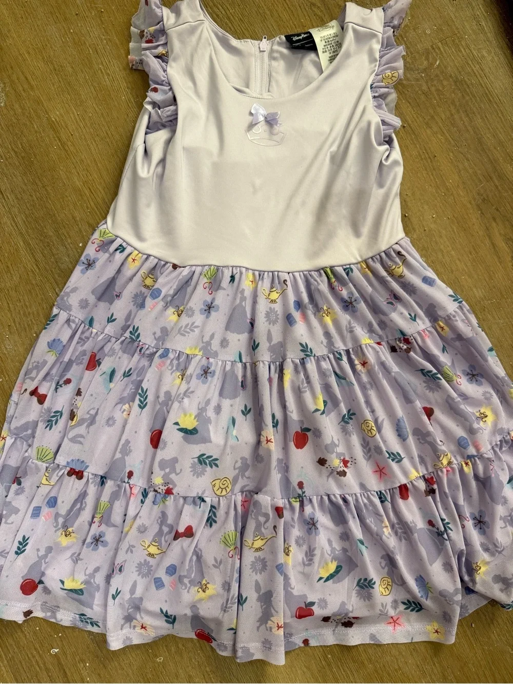 Disney Girls' Lavender Ruffled Tiered Dress